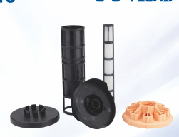 Filter plastic component